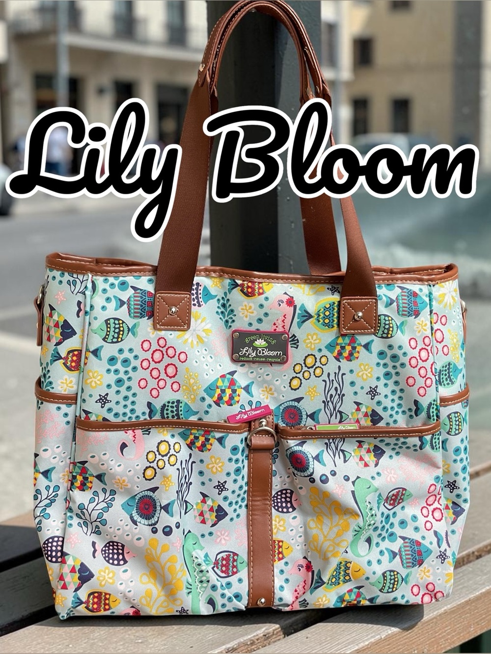 Lily Bloom Large Travel Tote Bag, NEW!